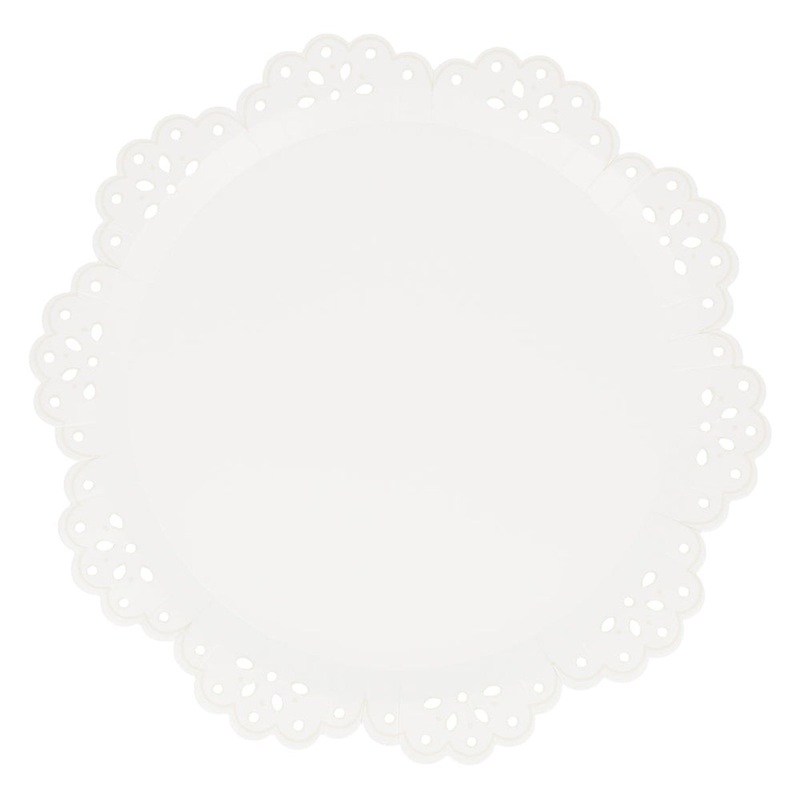 Broderie Anglaise Dinner Plates, 13 Inches, 8 Count