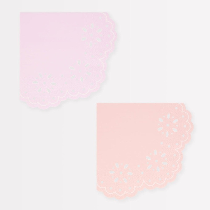 Broderie Anglaise Pastel Lunch Napkins, 16 Count