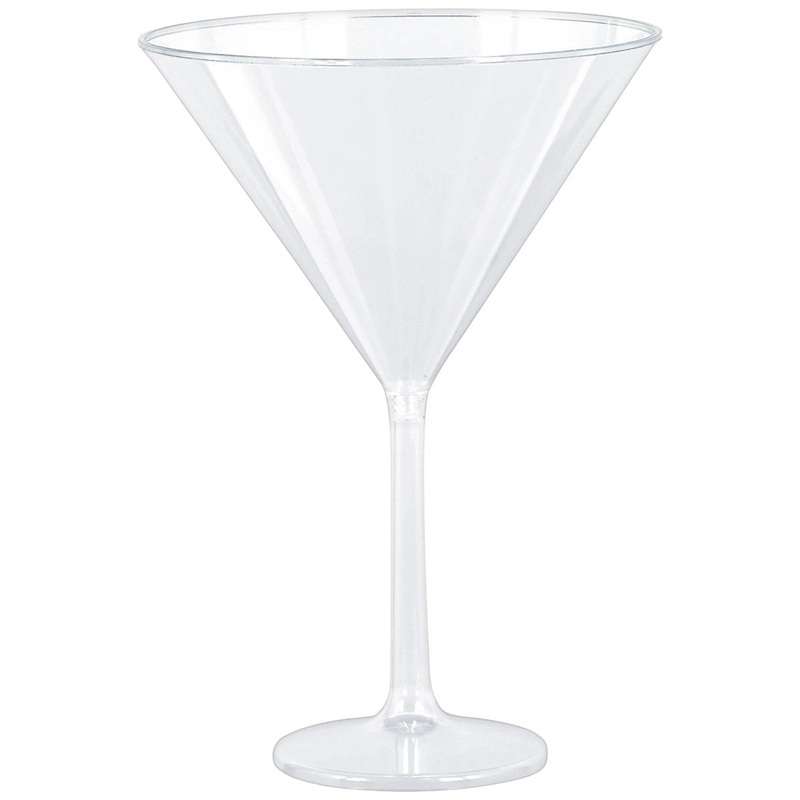Clear Jumbo Martini Plastic Glasses, 25 Oz, 4 Count