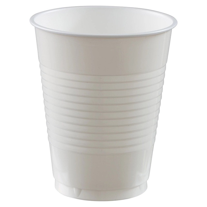 Frosty White Plastic Cups, 18 Oz, 50 Count