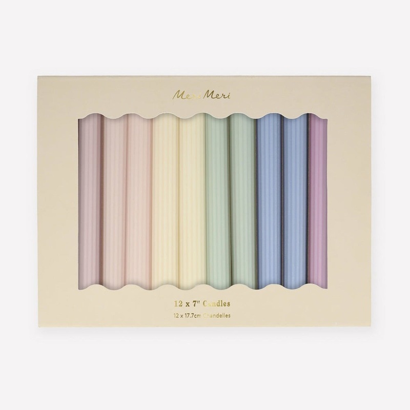 Pastel Table Candles, 7 Inches, 12 Count