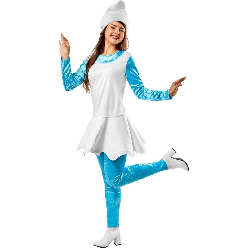Smurfette Costume for Adults, Jumpsuit S