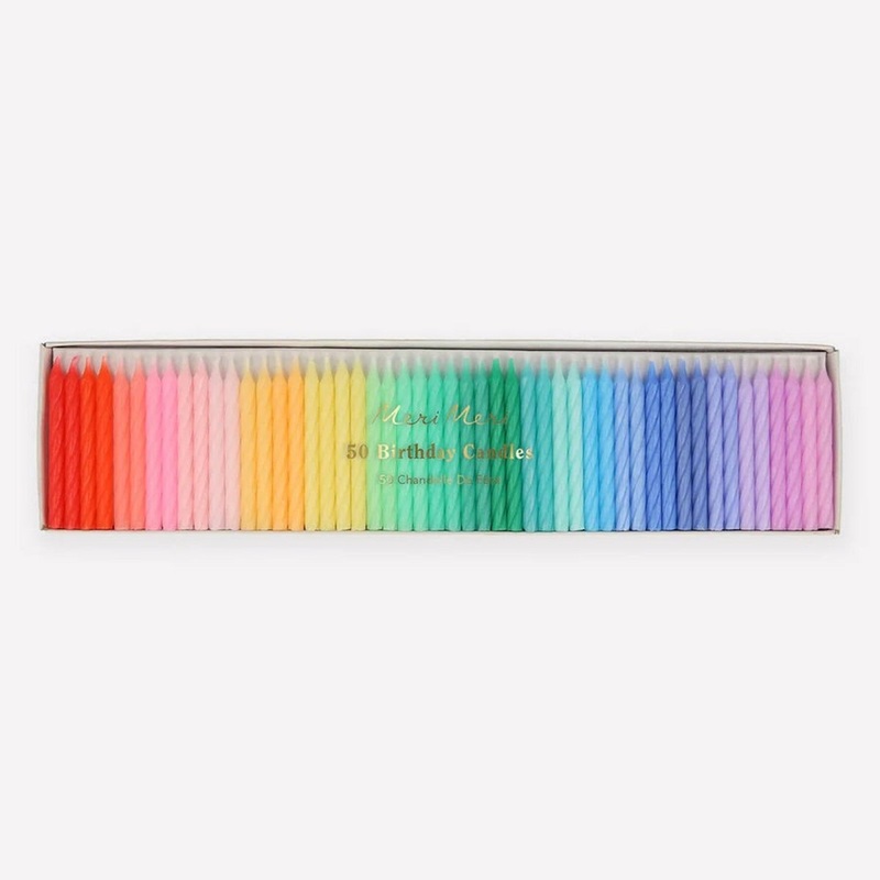 Spiral Birthday Cake Candles Rainbow, 50 Count
