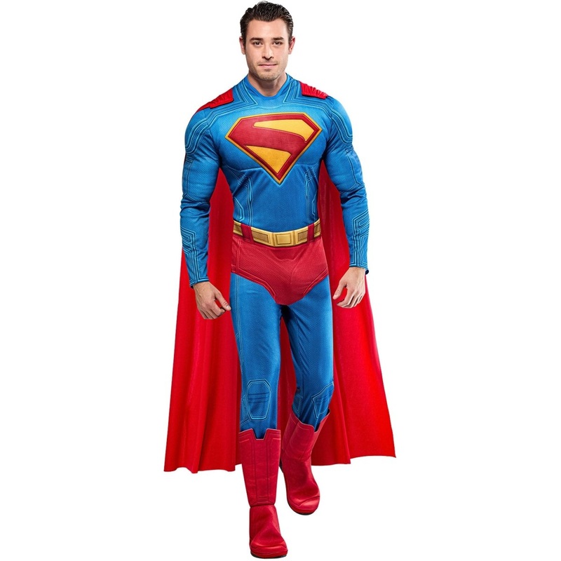 Superman Costume for Adults, Jumpsuit and Cape, DC Comics M