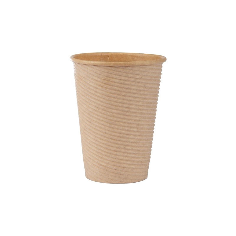 Wavy Coffee Paper Cups, 12 Oz, 25 Count