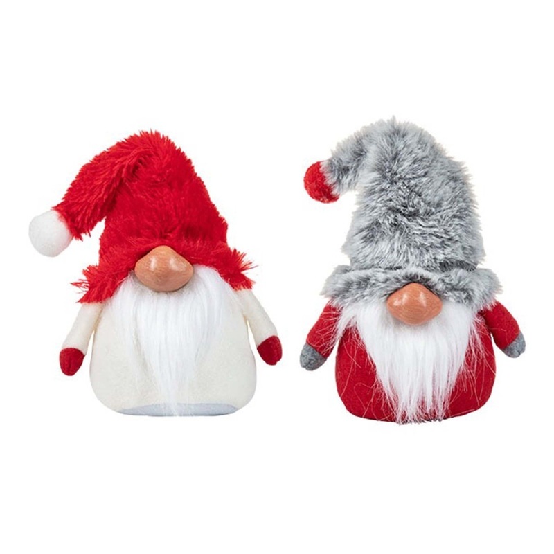 Fabric Sitting Santa Gnome, 4 Inches, Assortment, 1 Count