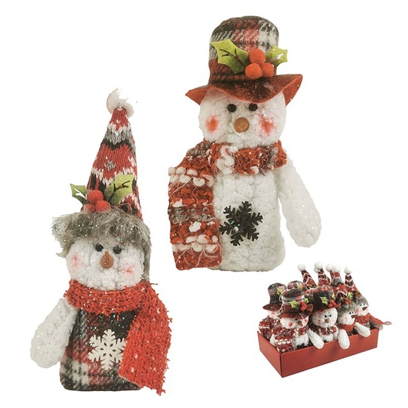 Fabric Snowman, 6 Inches, Assortment, 1 Count