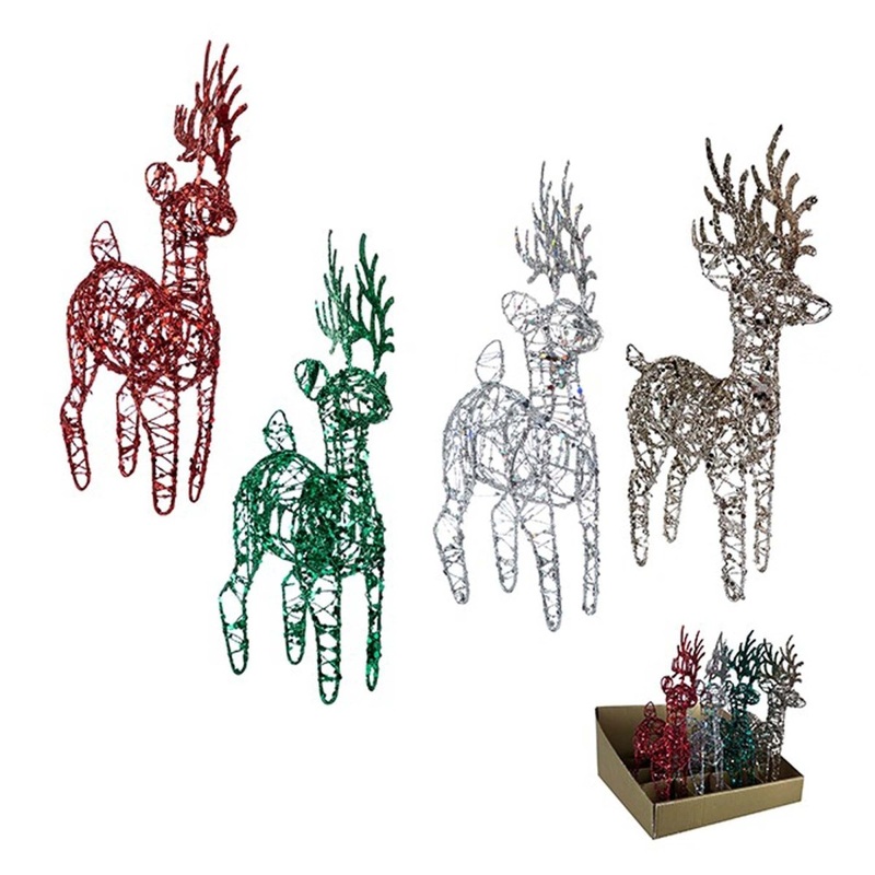 Glitter Reindeer, 9 Inches, Assortment, 1 Count