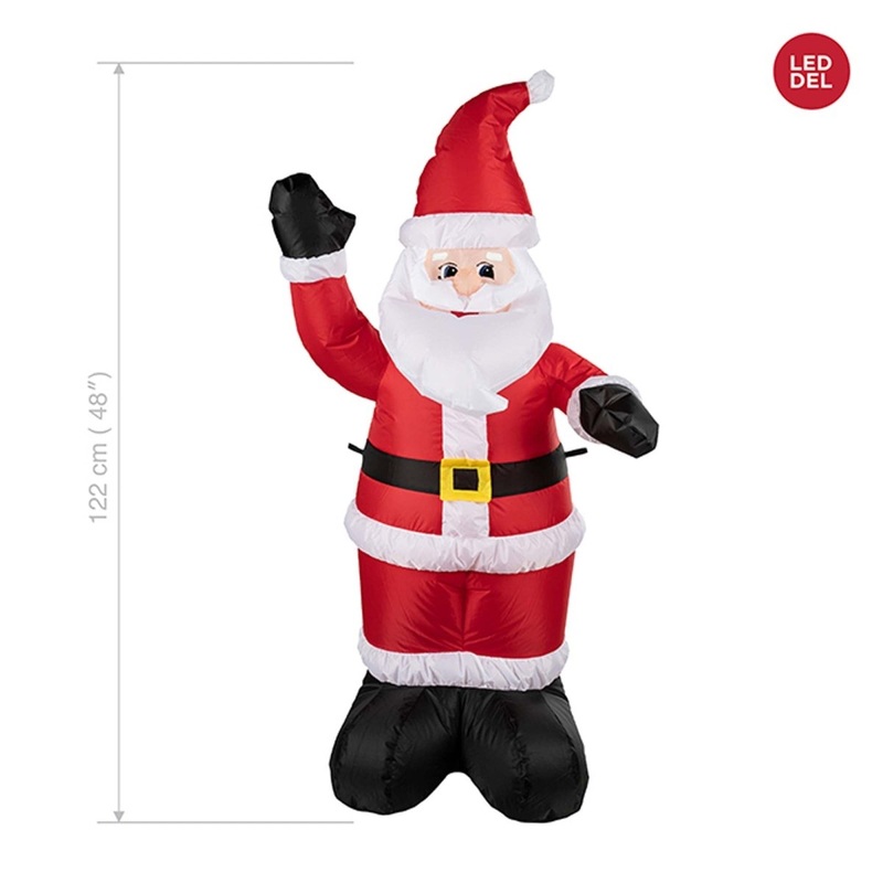 Light-Up Waving Inflatable Santa, 48 Inches, 1 Count