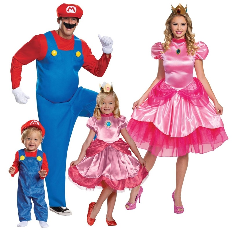 Super Mario and Peach Family Costumes