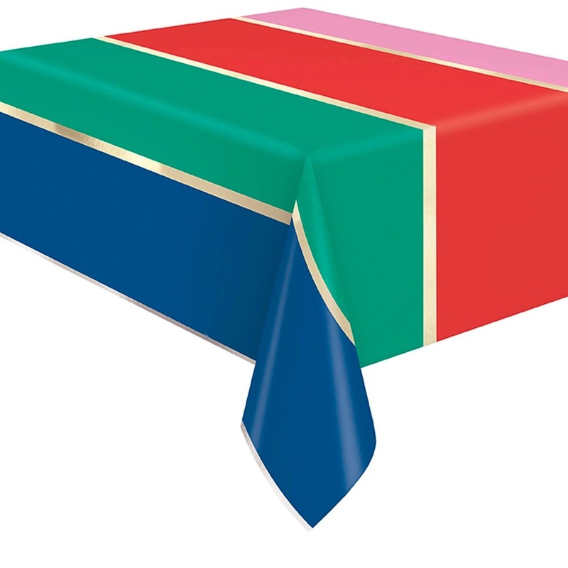 Vibrant Christmas Rectangular Foil Table Cover, 54 x 84 Inches, 1 Count
