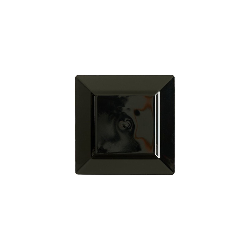 Black Premium Quality Small Square Plates, 4.5 Inches, 10 Count