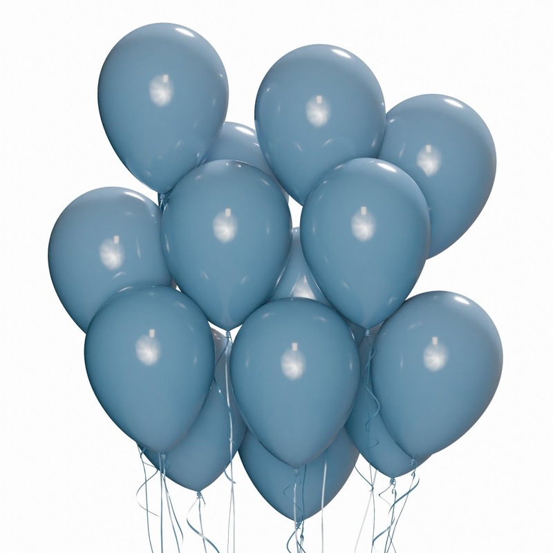Boho Blue Latex Balloons, 12 Inches, 15 Count