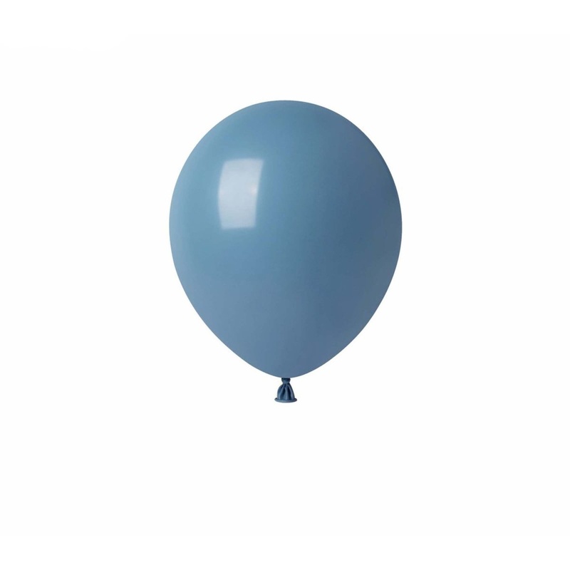 Boho Blue Latex Balloons, 5 Inches, 100 Count