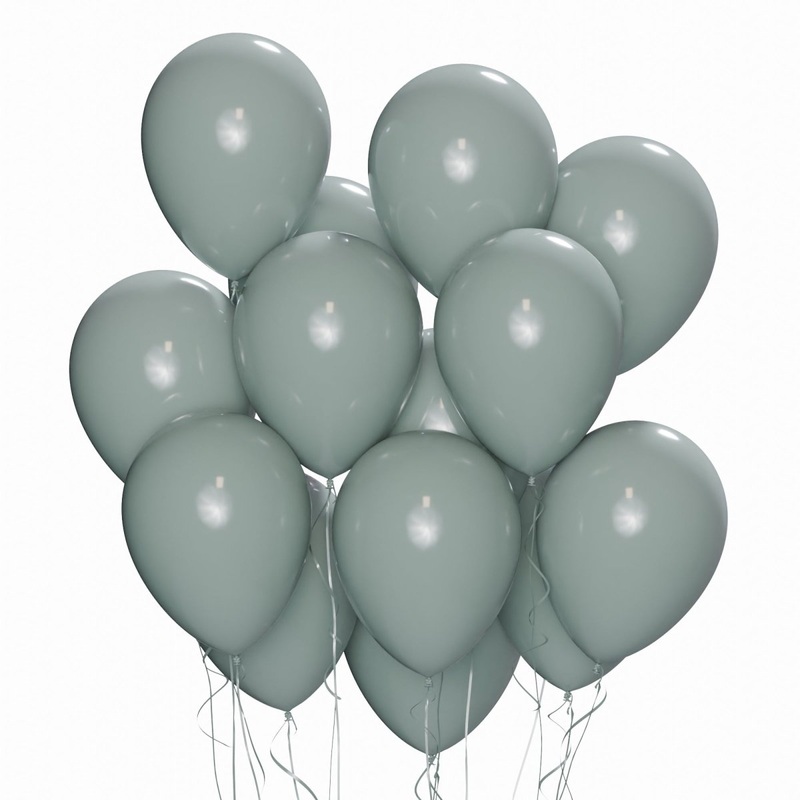Boho Green Latex Balloons, 12 Inches, 72 Count