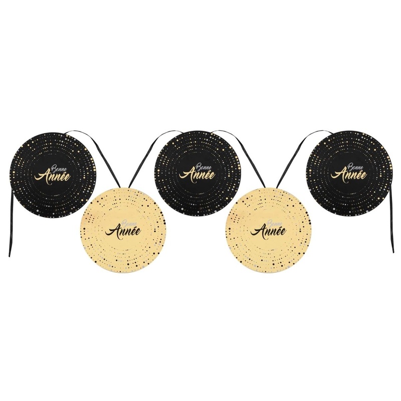"Bonne Anne" Flag Banner, Black and Gold, 5.9 x 5.9 Inches, 1 Count