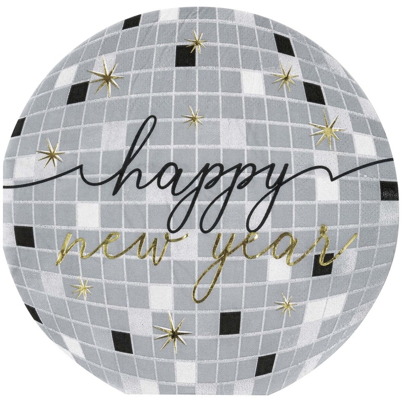 Disco New Year's Large Lunch Napkins, 16 Count