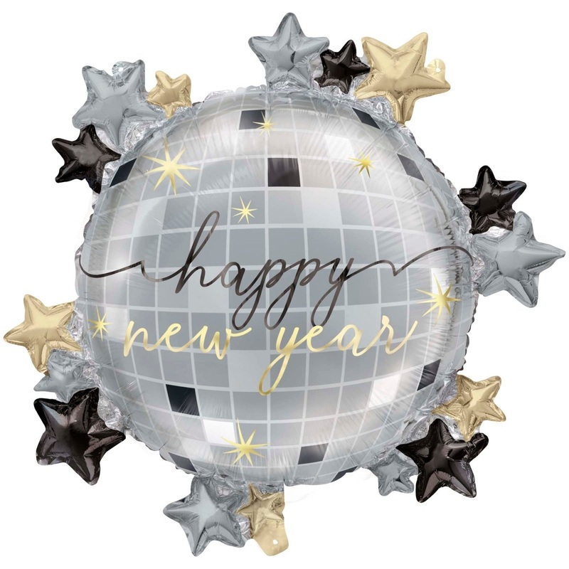 Disco New Year's Supershape Disco Ball Balloon, 22 Inches, 1 Count