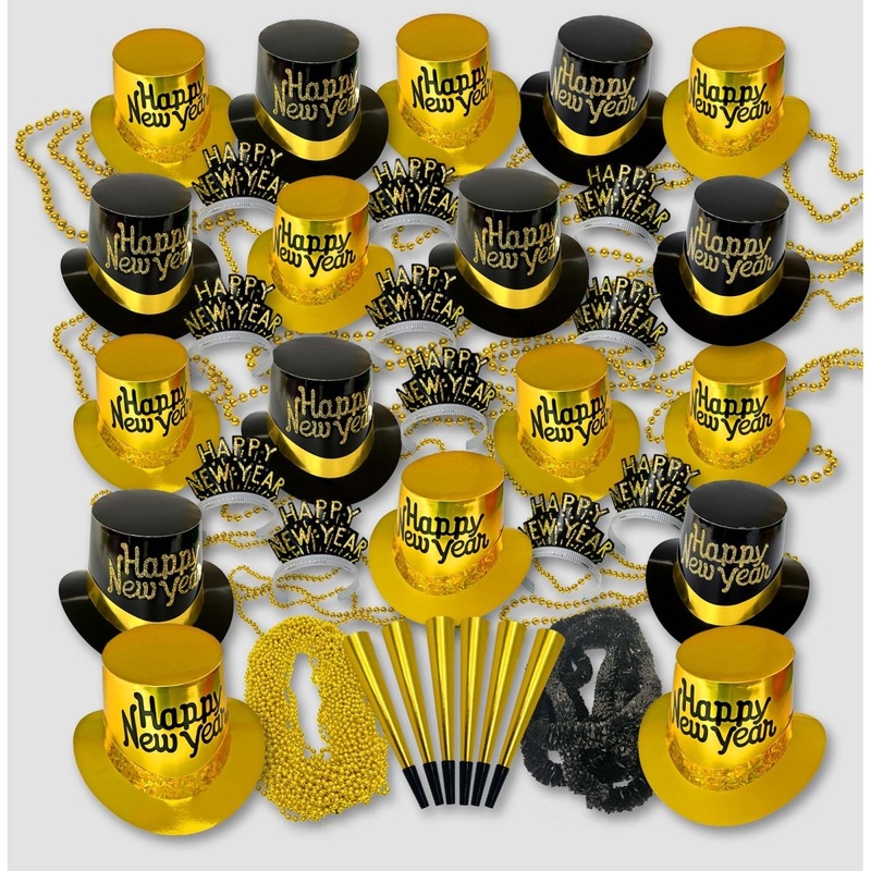 Happy New Year Gold Party Kit for 200 People, 1 Count