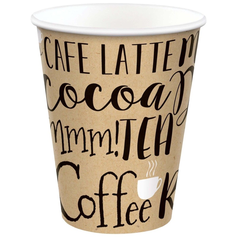 Kraft Paper Coffee Cups, 12 Oz, 50 Count