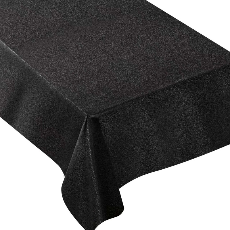 Metallic Black Rectangular Tablecloth, 60 x 84 Inches, 1 Count