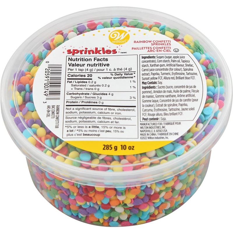 Rainbow Confetti Tube Sprinkles, 10 Oz, 1 Count