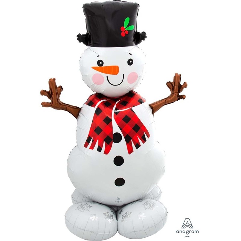 Snowman Airloonz Standing Air-Filled Foil Balloon, 55 Inches, 1 Count