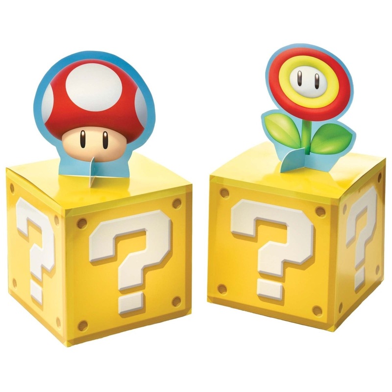 Super Mario Bros Birthday Paper Table Centerpieces, 4 Count