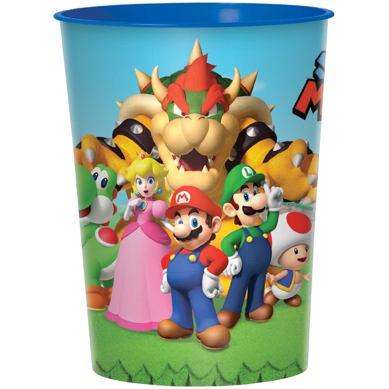 Super Mario Bros Birthday Party Blue Favour Cup, 16 Oz, 1 Count