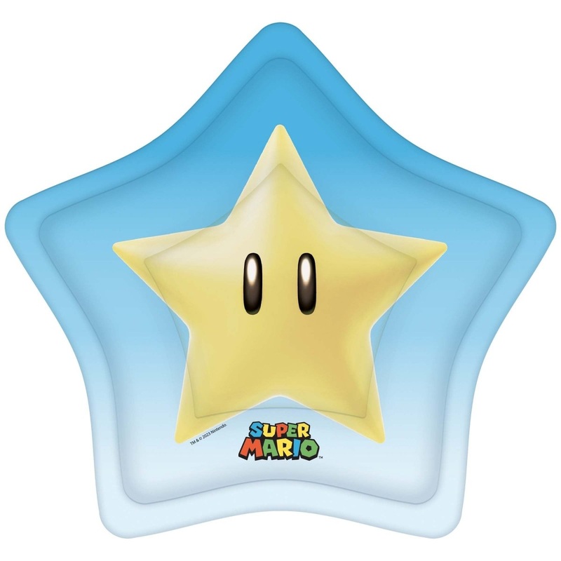 Super Mario Bros Birthday Small Star Shaped Dessert Paper Plates, 8 Inches, 8 Count