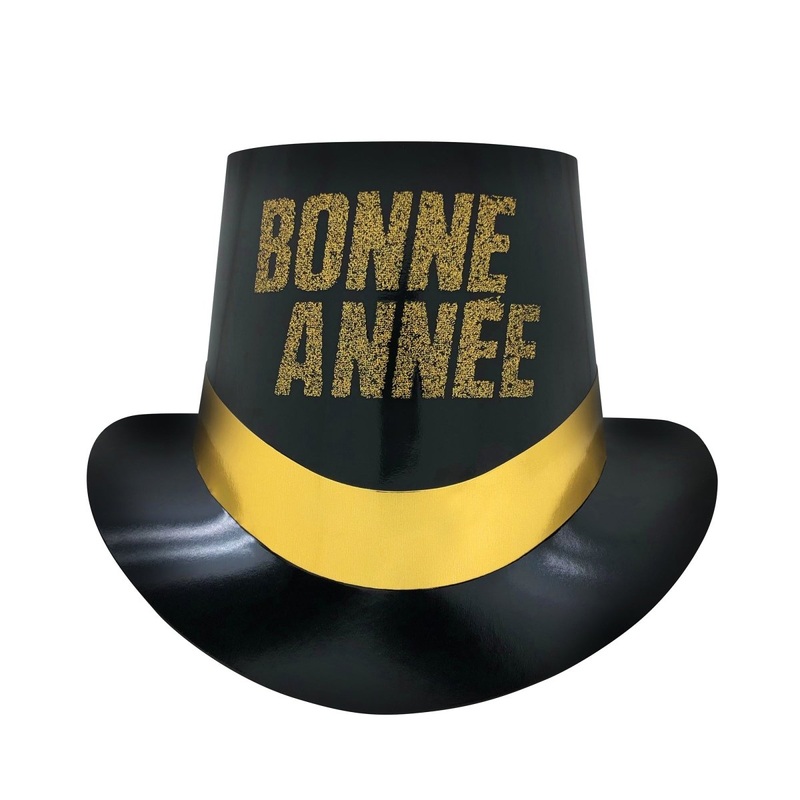 "Bonne Anne" Black Top Hat with Gold Band, 1 Count