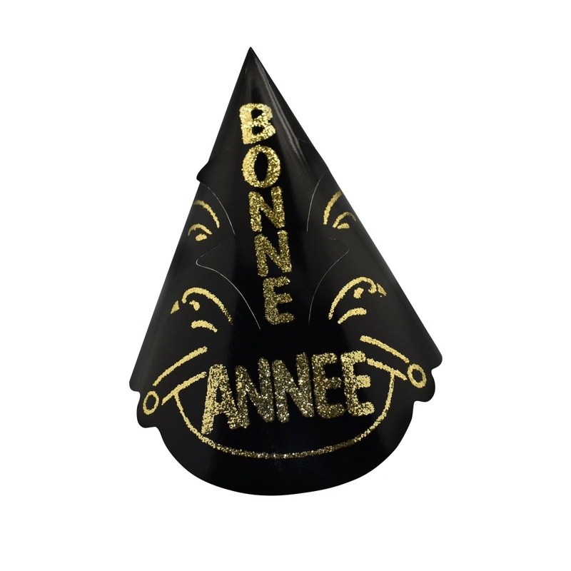 "Bonne Anne" Glitter Black Foil Hat, 1 Count