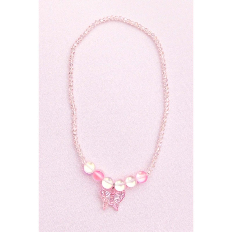 Boutique Holographic Crystal Butterfly Necklace for kids, 1 Count