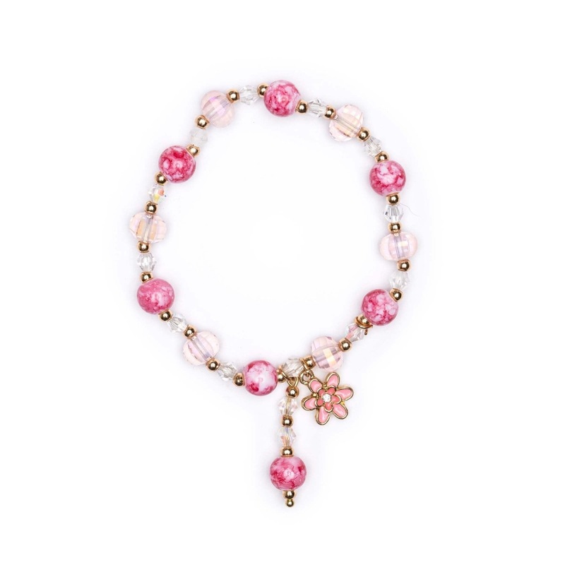 Boutique Pink Crystal Flower Bracelet for Kids, 1 Count