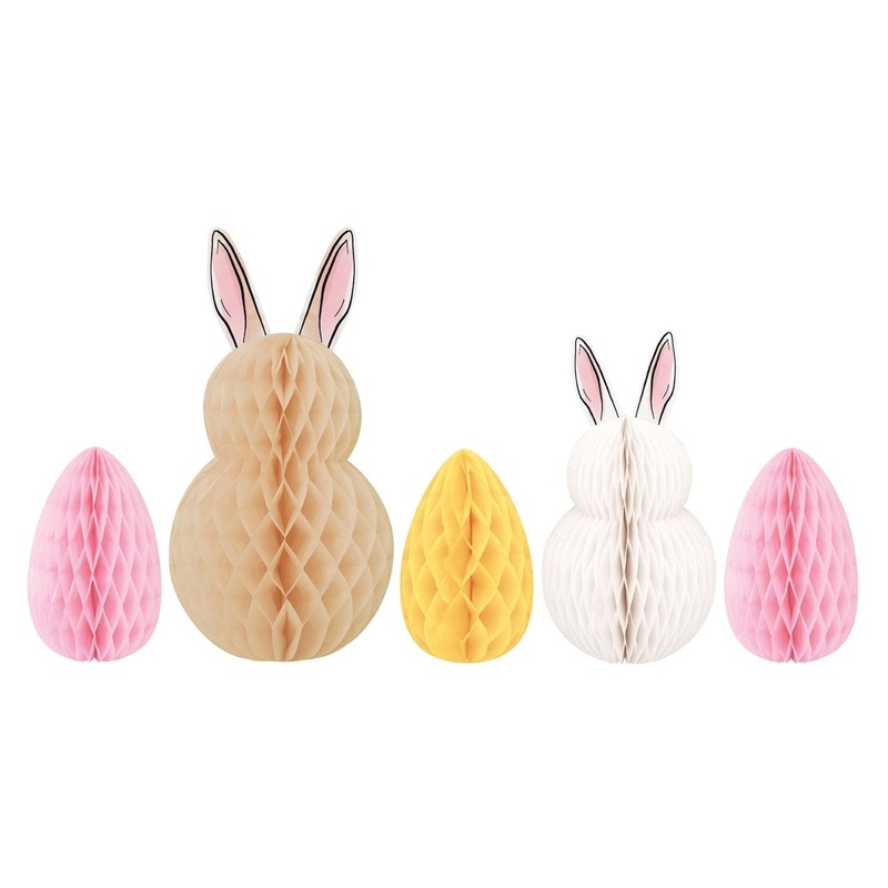 Dainty Easter Honeycomb Centerpriece Decoration Kit, 5 Count