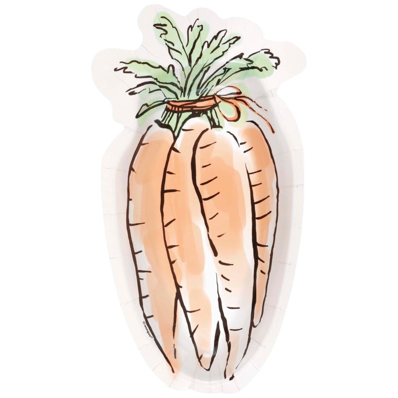 Dainty Easter Large Carrot Shaped Plates, 8 Count