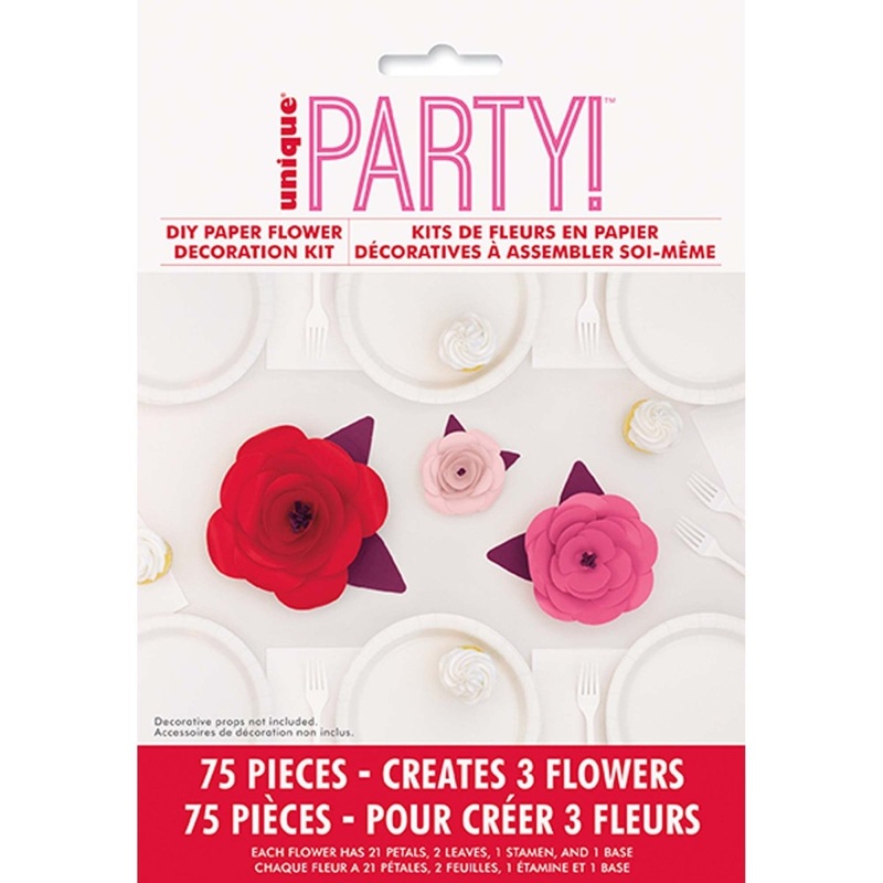 Elegant Valentine Paper Flower Table Centerpieces, 3 Count