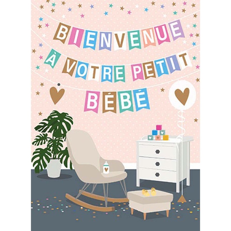 Giant Baby Shower Card, "Bienvenue  votre petit bb", 1 Count