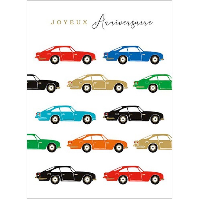 Giant Birthday Card, "Joyeux Anniversaire" Cars, 1 Count