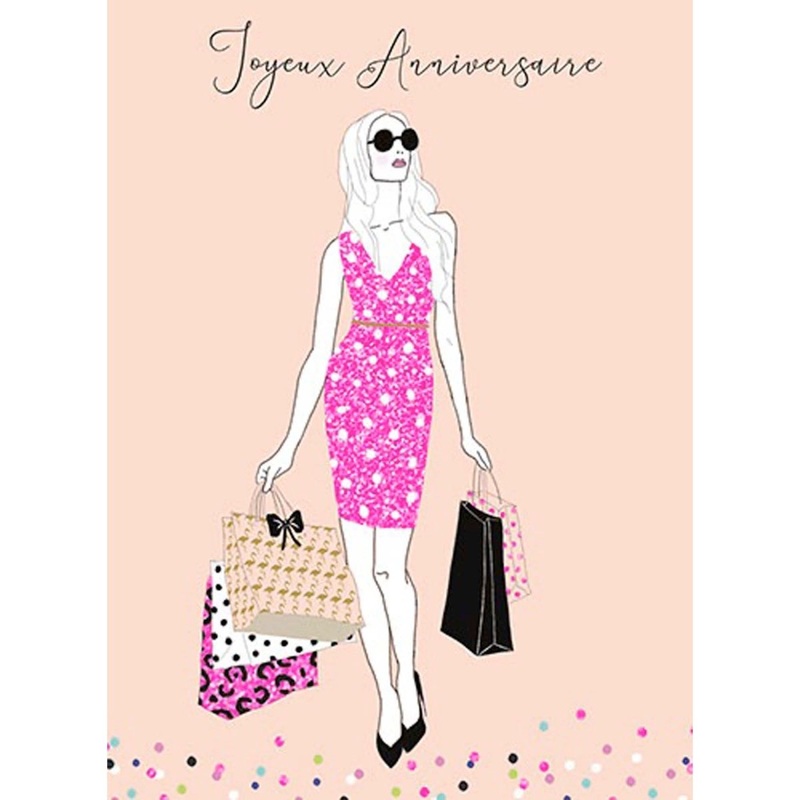 Giant Birthday Card, "Joyeux Anniversaire" Shopping, 1 Count