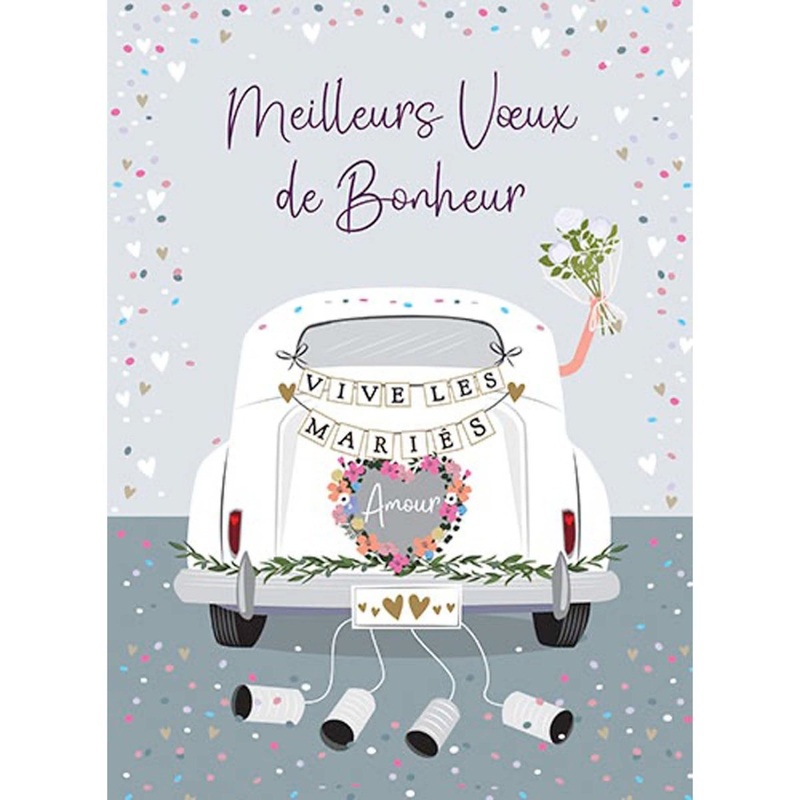 Giant Wedding Card, "Meilleurs Voeux de Bonheur", 1 Count