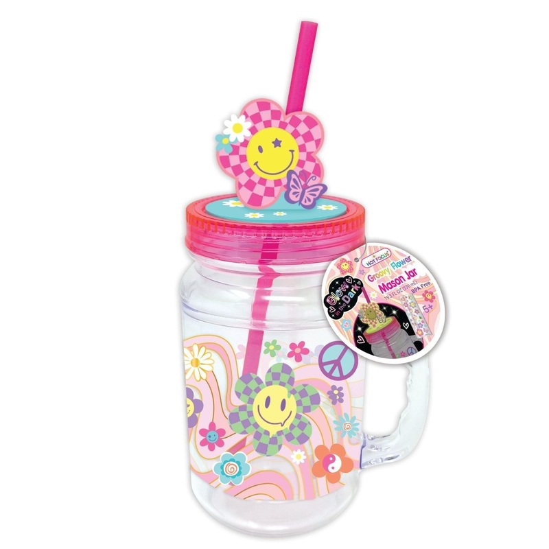 Groovy Flower Mason Jar, 570 ml, 1 Count