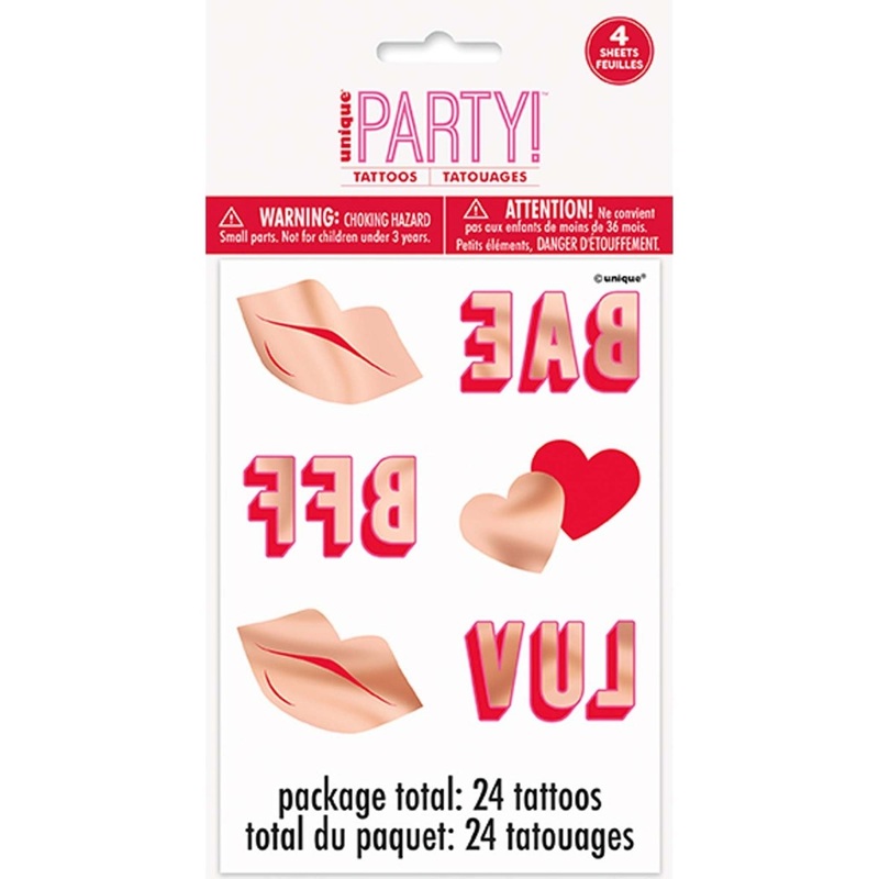Lovely Galentine Tattoos, 24 Count