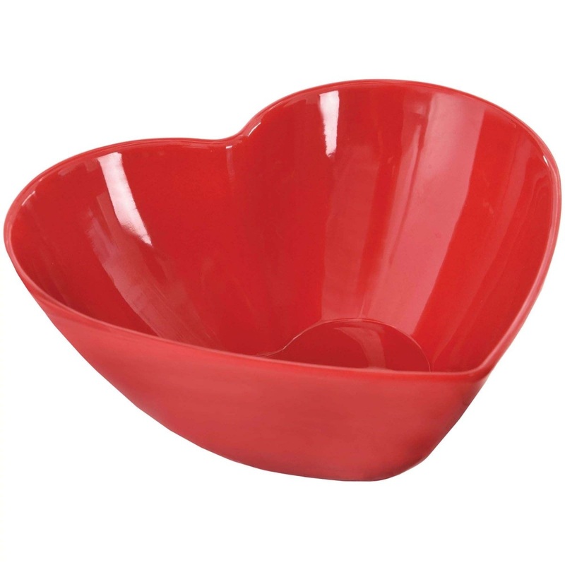 Red Heart Shaped Bowl, 7 Inches, 1 Count