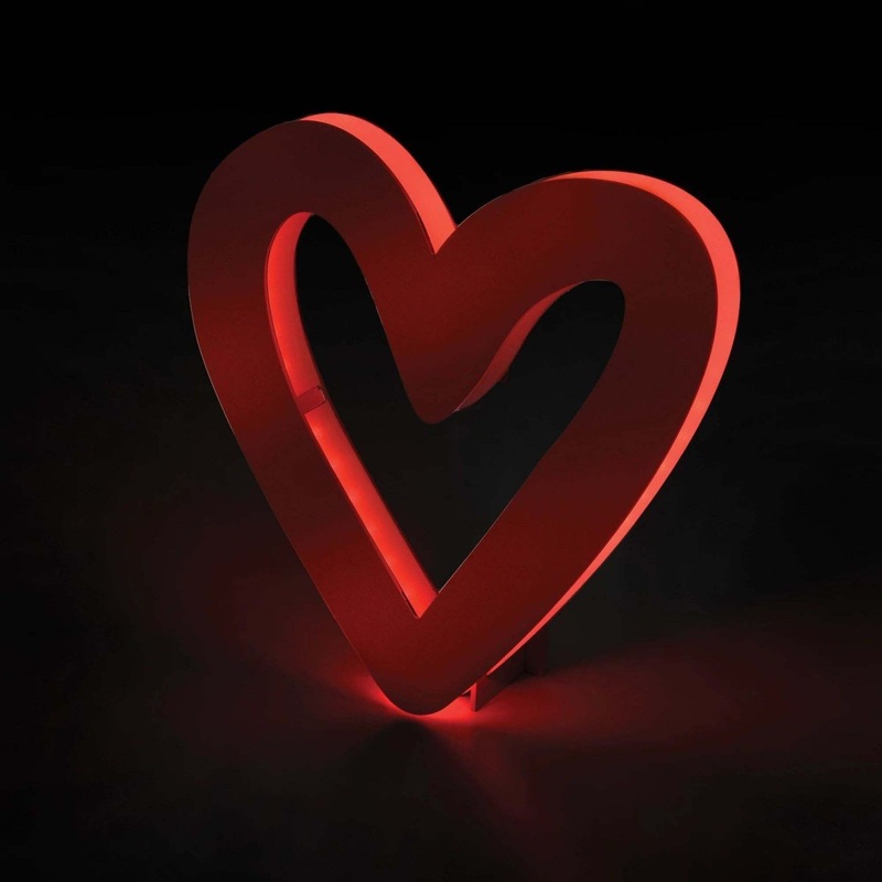 Red Valentine's Heart Hanging LED Sign, 1 Count