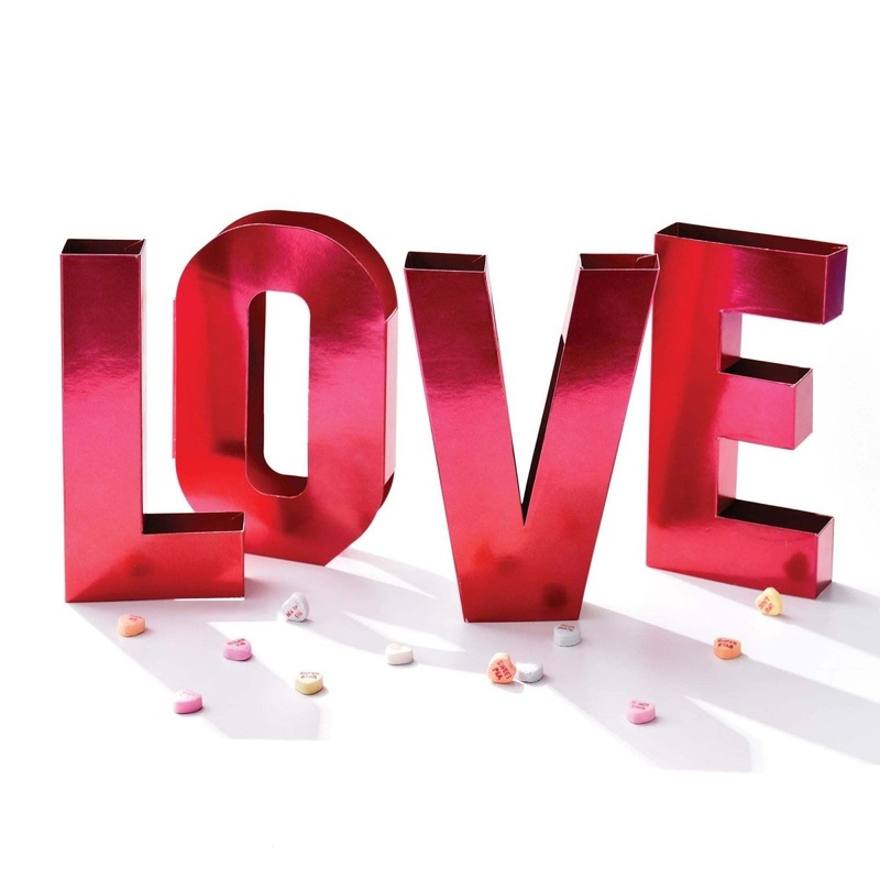 Red Valentine's LOVE Foil Centerpiece, 1 Count
