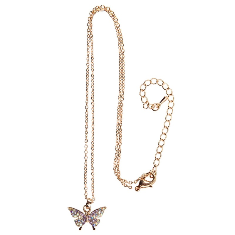 Rose Gold Butterfly Necklace for kids, 1 Count