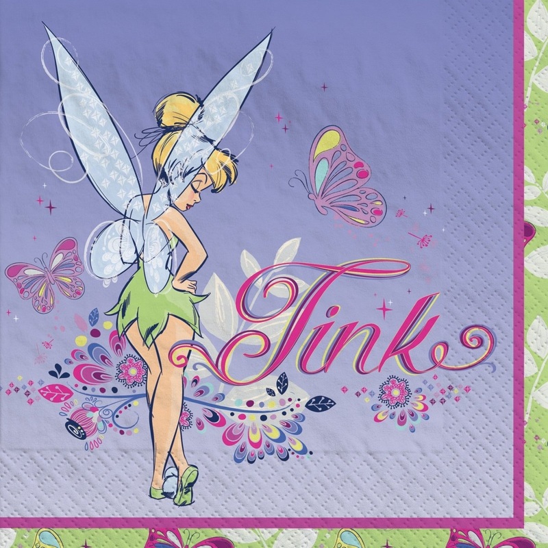 Tinker Bell Birthday Large Lunch Napkins, 16 Count