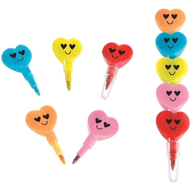 Valentine's Day Stacking Hearts Crayons, 5 Count