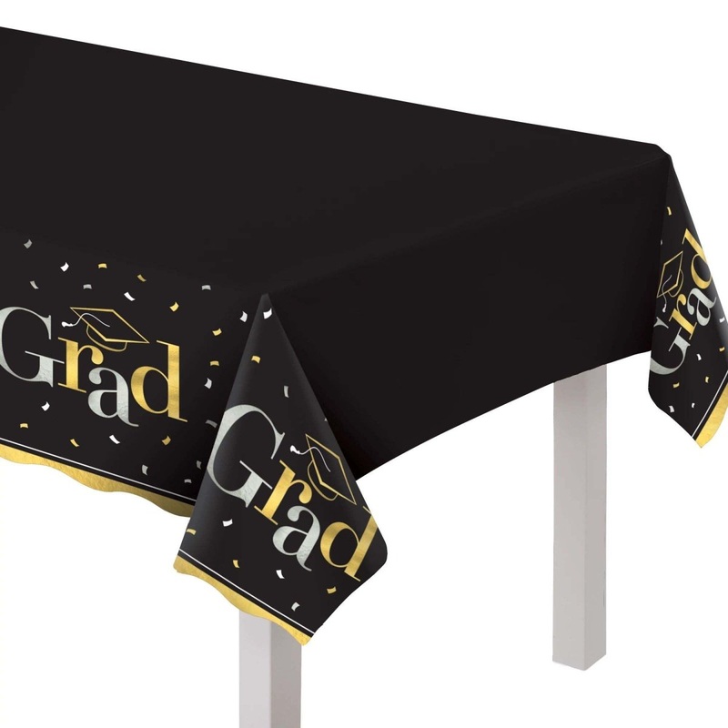 Class Dismissed Rectangular Plastic Tablecover, 54 X 102 Inches, 1 Count